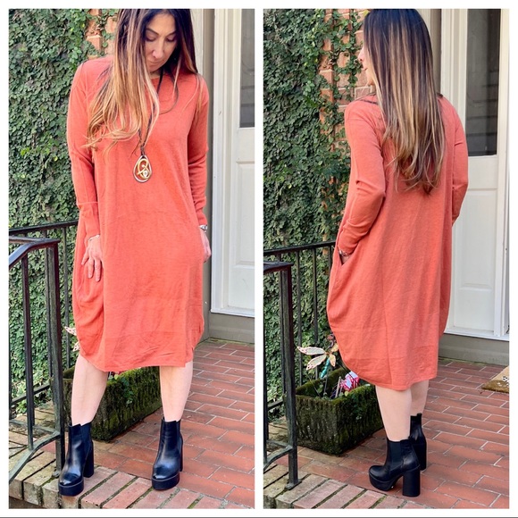 Paris Beautiful Soft Knit Bubble Side picket Midi Dress - Picture 2 of 9